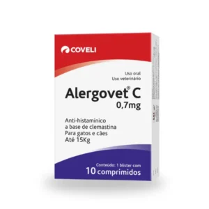 Alergovet C 0,7mg Antialérgico para Cães e Gatos 10 comprimidos