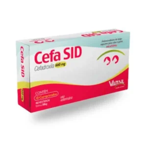 Cefa Sid 660mg Antimicrobiano para Cães e Gatos 10 comprimidos