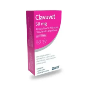 Clavuvet 50mg Antibiótico 10 Comprimidos