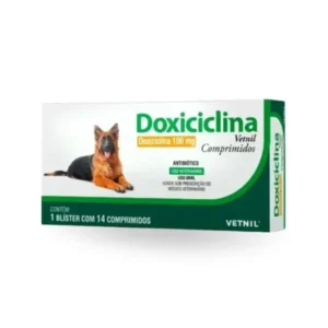 Doxiciclina Antibiótico para Cães e Gatos com 14 Comprimidos de 100 mg