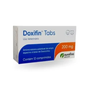 Doxifin Tabs 200mg Antimicrobiano para Cães e Gatos 14 comprimidos