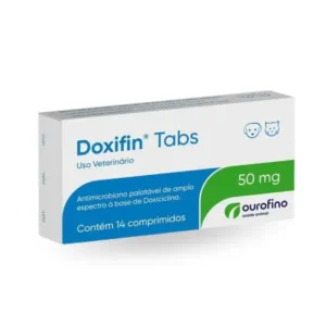 Doxifin Tabs 50mg Antimicrobiano para Cães e Gatos 14 comprimidos