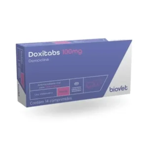 Doxitabs 100mg Antimicrobiano para Cães e Gatos 14 comprimidos