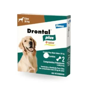 Drontal Plus + Sabor Vermífugo para Cães 35kg 2 Comprimidos