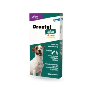 Drontal Plus + Sabor Vermífugo para Cães 10kg 4 Comprimidos