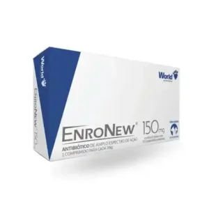 EnroNew 50 mg Antibiótico para Cães e Gatos 10 comprimidos