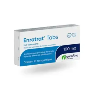 Enrotrat Tabs 200 mg Antimicrobiano Cães e Gatos 10 comprimidos