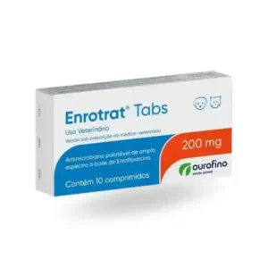 Enrotrat Tabs 25 mg Antimicrobiano Cães e Gatos 10 comprimidos