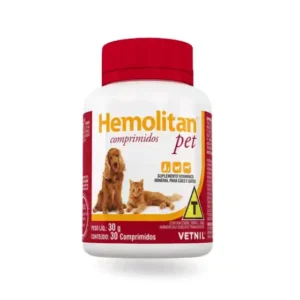Hemolitan Pet Suplemento Vitamínico para Cães e Gatos 30 comprimidos