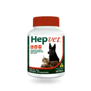 Hepvet Suplemento Vitamínico para Cães e Gatos 30 comprimidos
