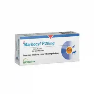 Marbocyl P 20mg Antibiótico para Cães e Gatos 10 Comprimidos
