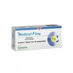 Marbocyl P 5mg Antibiótico para Cães e Gatos 10 Comprimidos