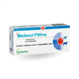 Marbocyl P 80mg Antibiótico para Cães e Gatos 12 Comprimidos