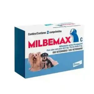 Milbemax C Vermífugo para Cães até 5kg 2 comprimidos