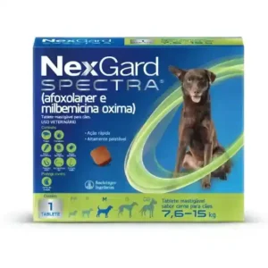 NexGard Spectra Antipulgas, Carrapatos e Vermífugo para Cães de 7,6 a 15kg 1 tablete