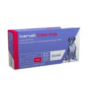 Ivervet Antiparasitário 6 mg 4 comprimidos para cães até 30 kg